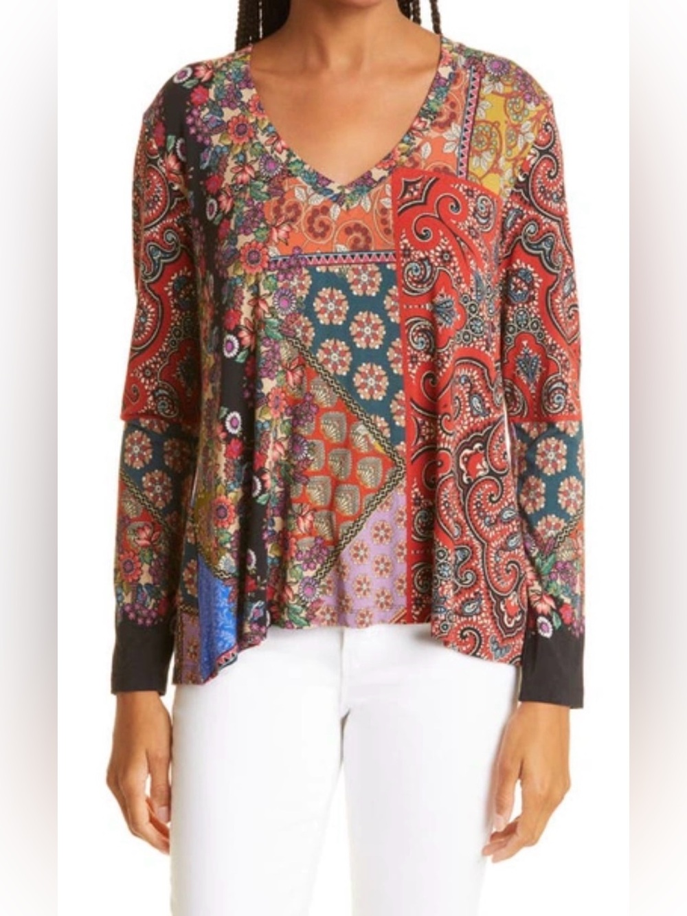 Johnny Was | NWOT Moa Favorite Paisley Floral Top size XL - Picture 10 of 11